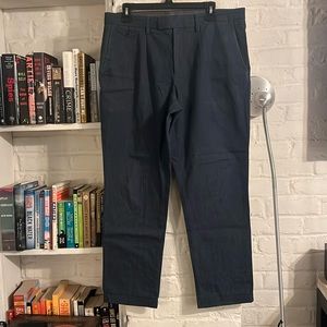 J Crew Wallace & Barnes blue single pleat cuffed pants 34/30